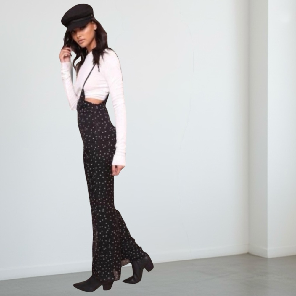 Honey Punch Black Star Print Jumpsuit - Picture 3 of 3